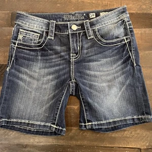 Pantalones Cortos de Jean Miss Me Jóvenes Niñas Lavado Medio Elastizados Denim Talla 14 Vaquera Boho - Imagen 1 de 7