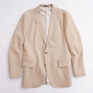 Lands End Cotton Blazer Beige Classic Clothing Jacket 40R Traditional Fit - Picture 1 of 12