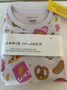 NWT Janie and Jack Good Night Pajamas   Short Sleeve /Shorts  Fun Food Size 4 - Picture 1 of 2