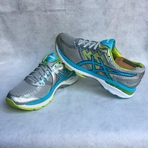 Asics GT 2000 v4 Running Sneakers, Women's 9 (Silver/Blue/Lime Green) - Picture 1 of 9