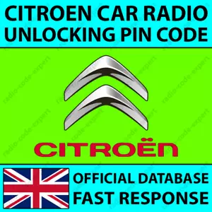 CITROEN RADIO PIN CODE FOR BERLINGO C1 C2 C3 C4 PICASSO C5 JUMPY SAXO XSARA - Picture 1 of 6