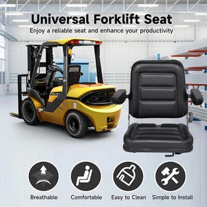Universal Forklift Seat Adjustable Tractor Seat with Armrests - Picture 1 of 8