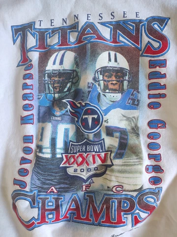 Vintage Tennessee Titans Eddie George Sweatshirt Crewneck Size L White 2000 NFL Cover