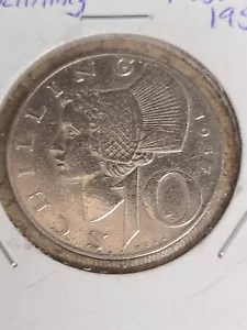 Austria 1957 10 Schilling Silver - Picture 1 of 2