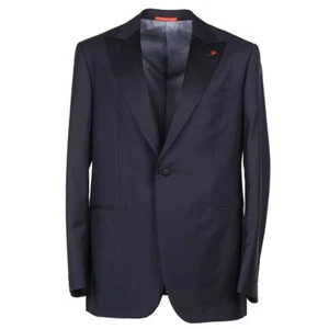 Isaia Extra-Slim Black Mohair-Wool Dinner Jacket 46L Long (Eu 56L) Sport Coat - Picture 1 of 10