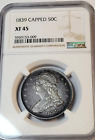 1839 CAPPED BUST 50c NGC XF45 REEDED EDGE CHOICE WITH NICE PERIPHERAL TONING