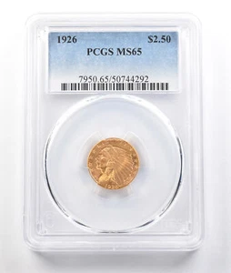 1926 $2.50 Indian Head Gold Quarter Eagle MS65 PCGS *0416 - Picture 1 of 3