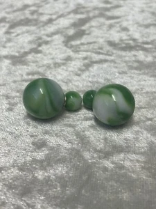 Resin Beaded Ball Ear Studs, with Steel Pins,24x8~15.5mm; Pin: 0.7mm - Picture 1 of 3