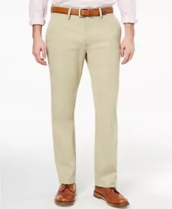Pantaloni casual uomo Club Room beige cotone elasticizzato chino taglia 34WX32L - Foto 1 di 10