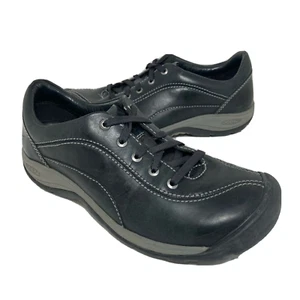 Tenis de trabajo Keen para mujer 7,5 Briggs de cuero negro con cordones - Imagen 1 de 10