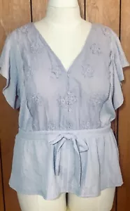 Alice Blue Lilac Purple Crinkled Top short Sleeves Size 3X - Picture 1 of 3