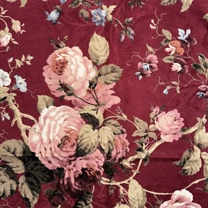 Richloom Floral Rose Fabric Woven Home Decor Red Brick 1 Yard 53.5” Wide - Picture 1 of 9