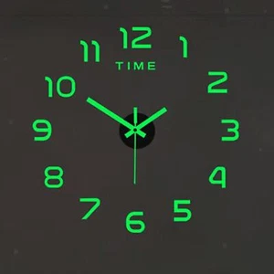 Luminous Wall Clock Stickers, DIY Wall Clock, Round Frameless Decorative Clocks - Picture 1 of 11