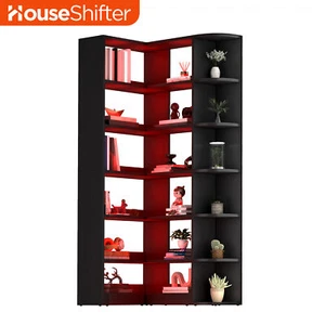 6 Tier Corner Bookcase Bookshelf Wooden Storage Display Rack Home Living Room - Picture 1 of 11