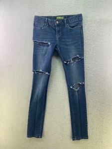 Old Navy Youth Girls Size 12 Medium Wash Distressed Skinny Jeans - Picture 1 of 9