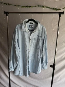 Lee Denim Collection Heavy Shirt Jacket Button Up Size XL Wellington Embroidery - Picture 1 of 5