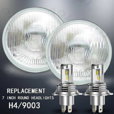 DOT Pair 7" inch Round LED Headlights Hi/Lo Housing For Dodge Dart 64-1976 D100 - Image 1 of 4