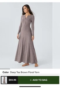 Halara Round Neck Button Long Sleeve Flare Maxi Casual Dress Size Large (158) - Picture 1 of 4