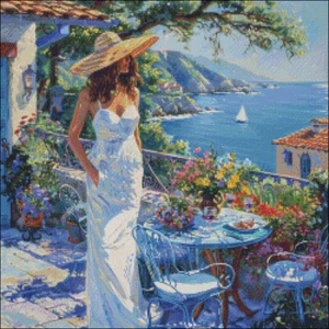 Woman in Sun Hat - Counted Cross Stitch Kits Needlework Embroidery - Picture 1 of 3