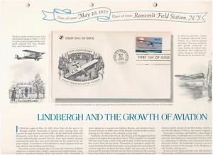 FIRST DAY COVER 50TH ANNIVERSARY OF SOLO TRANSATLANTIC FLIGHT CHARLES LINDBERGH - Picture 1 of 4
