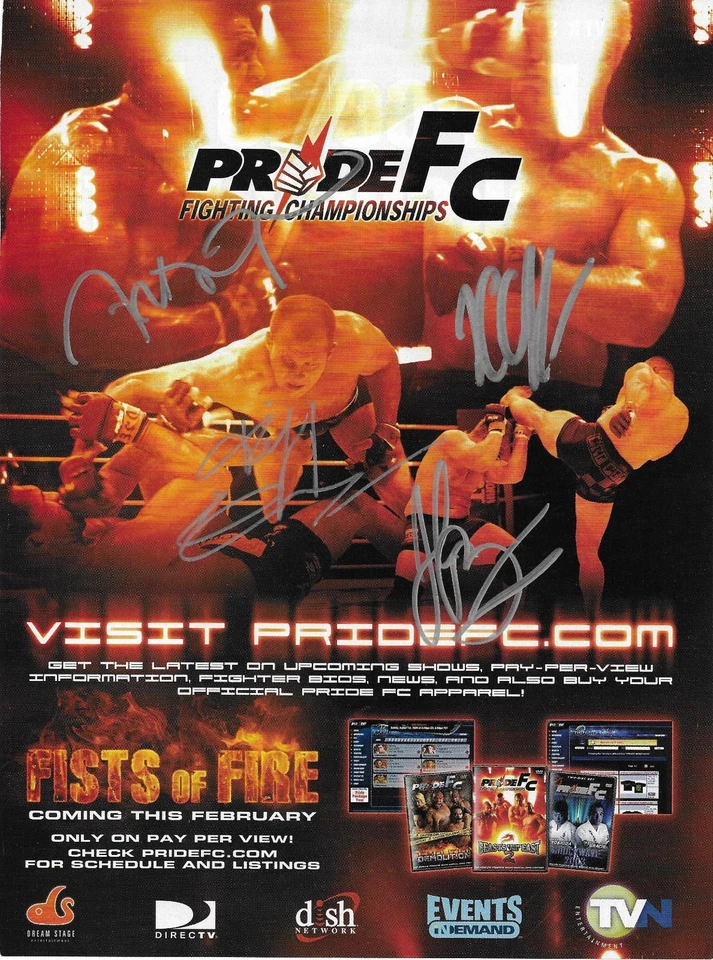 Fedor Emelianenko Josh Barnett Sergei Kharitonov Nogueira Signed Pride FC Photo - Image 1 of 4