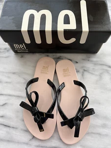 mel by melissa Girls Flip Flops size EU 31 US 13 Slides Slip On Bow Pink - Picture 1 of 10
