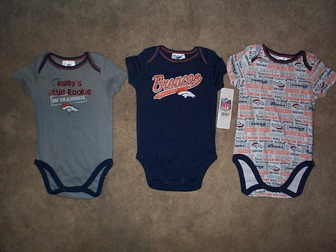 (3) Denver Broncos nfl INFANT BABY NEWBORN Jersey Shirt 6-12 M 6-12M 6-12 Months Cover