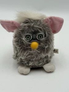 Vtg 1998 Tiger Furby Gray Long Hair Green Eyes WORKS - Picture 1 of 4