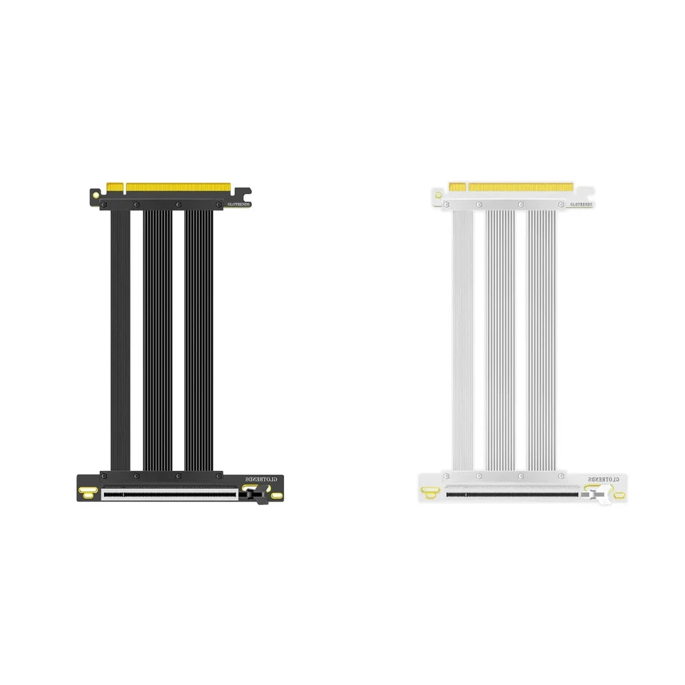 GLOTRENDS PCIe 5.0 X16 Riser Cable for GeForce RTX 50/40, AMD RX9000/7000, 0-90° - Image 1 of 1