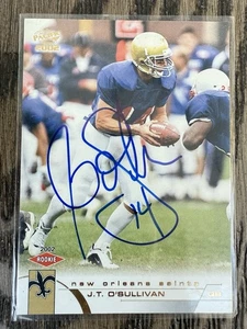 2002 Pacific JT O’Sullivan Signed Autographed Rookie Card New Orleans Saints - Picture 1 of 2