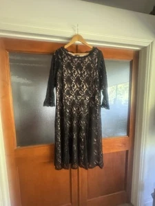 Joanna Hope - stretchy black lace overlay occasion dress - size 20 - Picture 1 of 10