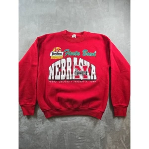 Vintage Sweatshirt Womens M Red 1996 Fiesta Bowl Nebraska Cornhuskers 90s Read - Picture 1 of 15
