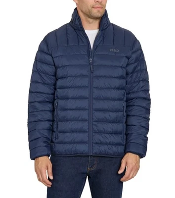 Izod Straight Down Puffer Jacket Mens Size M Full Zip Thermal Navy Blue Outdoor - Image 1 of 3