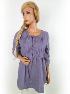 Repeat Size L Lavender Tunic Blouse Cotton 100% Sleeve 3/4 - Picture 1 of 5