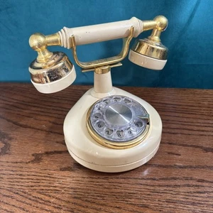 1981 Pacific Telephone French Style Rotary Dial Phone Golden Vanilla Untested - Picture 1 of 15