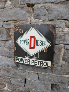Power Petrol Enamel Sign Power Diesel enamel sign power pump sign patent enamel - Picture 1 of 13