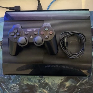 PS3 Super Slim 500GB Console + SixAxis DualShock 3 Controller OEM Tested Works - Picture 1 of 5