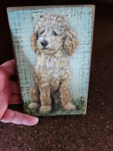 Dog Golden Doodle Colorful Block Signs Primitives by Kathy - Picture 1 of 2