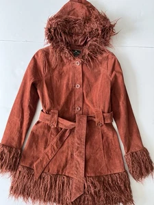 Vintage Heritage 1981 I Love H81 Penny Lane Mantel Damen S/P Rusty Orange Leder Boho - Bild 1 von 11