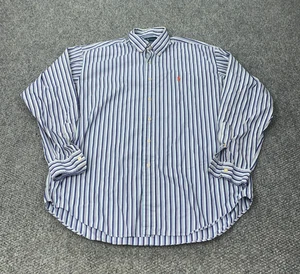 Vintage Ralph Lauren Shirt Mens Large Blake Striped Button Down Hong Kong 90s - Picture 1 of 9