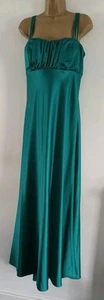BNWT NEXT GERI HALIWELL GREEN MAXI SATIN SLIP DRESS WEDDING PROM SIZE 16 NEW - Picture 1 of 8