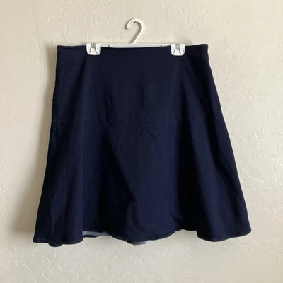 Falda Denim Acampanada Anne Klein Talla 16 Azul Línea A Elastizada Hasta la Rodilla Informal Foto 1 de 4