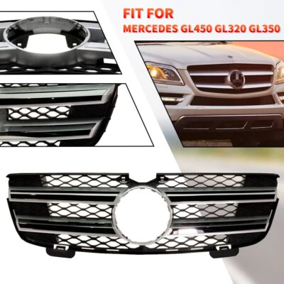 Parachoques delantero parrilla superior cromo negro para Mercedes-Benz GL450 GL320 2007-2009 Foto 1 de 4