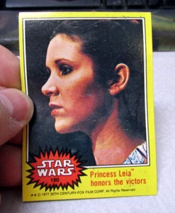 1977 Carta collezionabile Star Wars serie gialla #180 Principessa Leia onora i vincitori - Foto 1 di 2