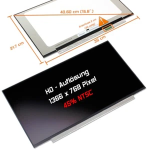 15,6" LED Display matt passend für Innolux N156BGA-EA3 Rev. C3 ohne Laschen WXGA - Bild 1 von 1