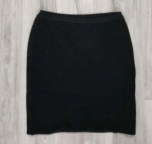 Eileen Fisher Rock schwarz strukturiert gerippt Wollmischung knielang XS - Bild 1 von 6