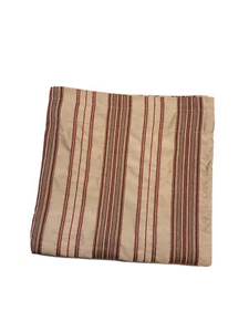 1 Luxury Curtain Panel Drape 84" Long Brown w/ Red Gold Embroidered Stripe Print - Picture 1 of 5