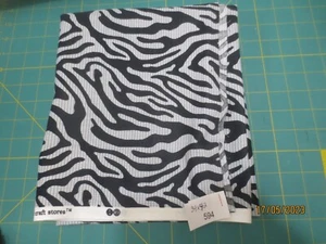 34 " x 42" plus Joann fabric zebra animal print fabric black & gray stripes - Picture 1 of 2