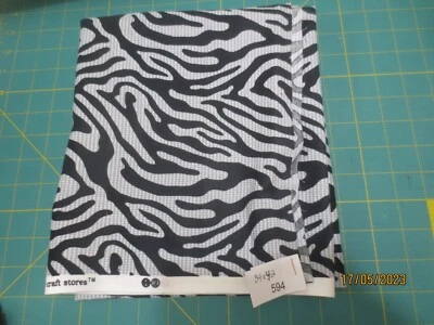 34 " x 42" plus Joann fabric zebra animal print fabric black & gray stripes - Image 1 of 2