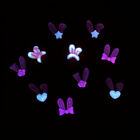 20Pcs/Bag Cute 3D Rabbit Ears Bow Heart Glow In The Dark Nail Art Ornaments
